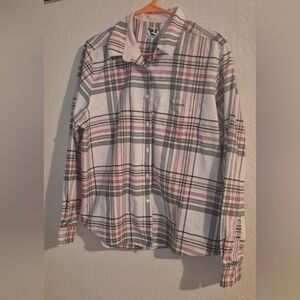 Rockies Men's Casual Plaid Shirt - White, Black, Red